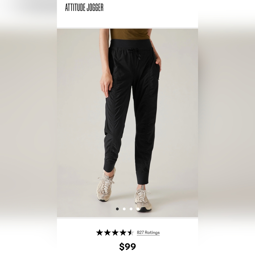 Athleta Attitude Jogger Pants Black Small MSRP $99 women's 0 dance studio